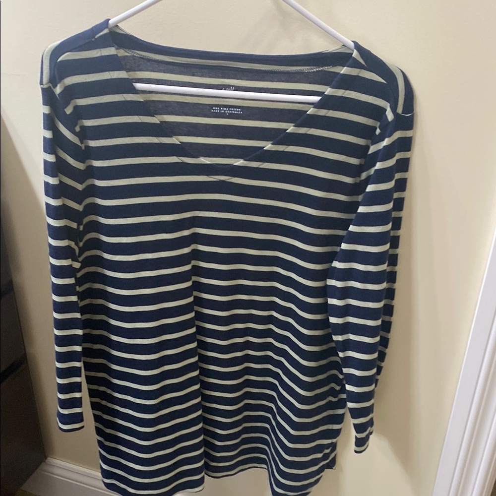 J Jill Striped Long Sleeve Top NWOT